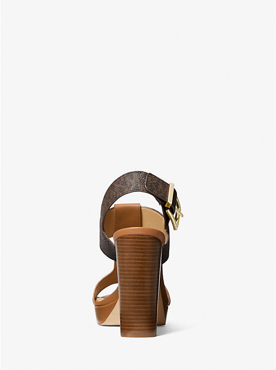 SANDALIA MK - TACON ALTO BRN/ACORN