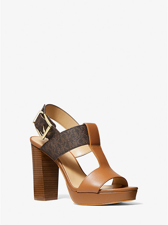 SANDALIA MK - TACON ALTO BRN/ACORN