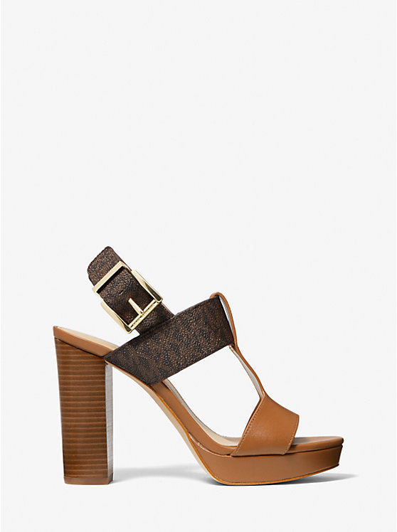 SANDALIA MK - TACON ALTO BRN/ACORN